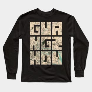 Guangzhou, USA City Map Typography - Vintage Long Sleeve T-Shirt